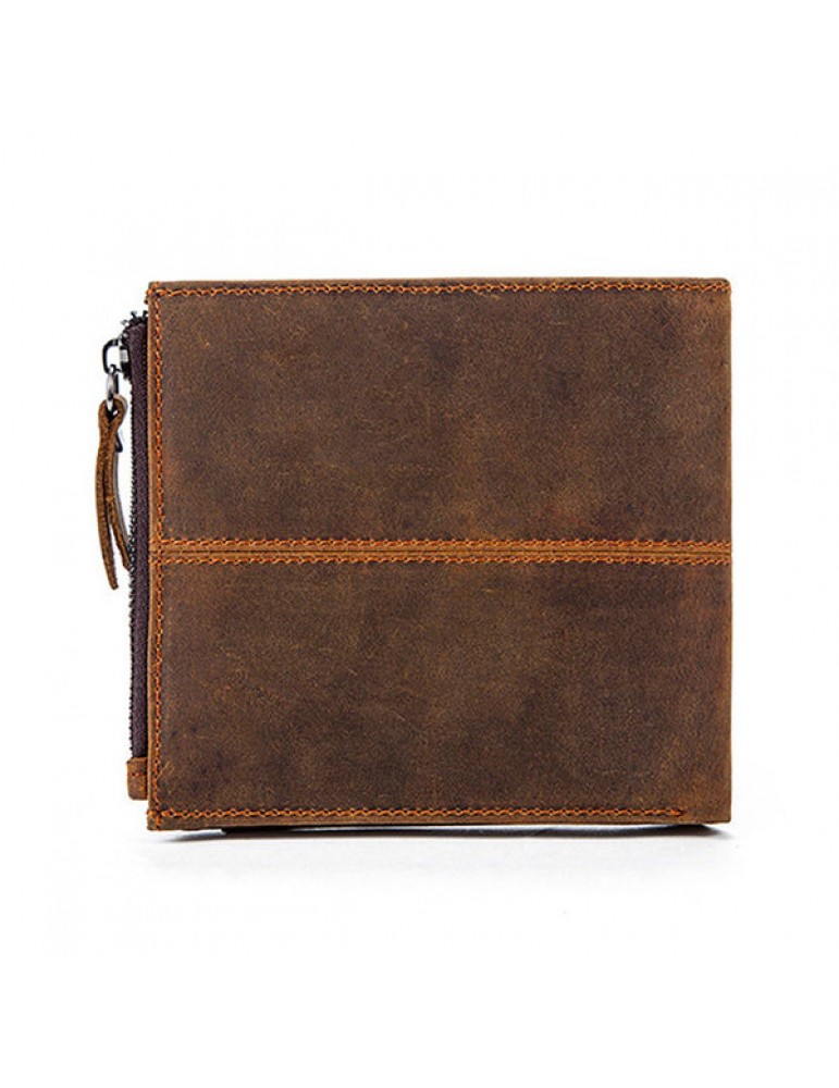Men's Wallets - Genuine Leather 12 Card Slots Bifold Wallet Vintage Coin Bag For Men