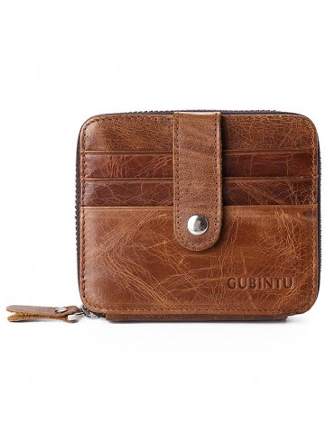 Genuine Leather Casual Vintage Bifold Wallet 12 Card Slots Card Pack For Men