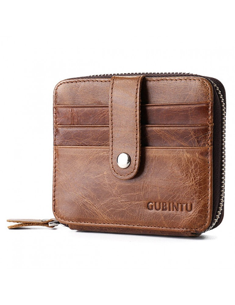 Men's Wallets - Genuine Leather Casual Vintage Bifold Wallet 12 Card Slots Card Pack For Men