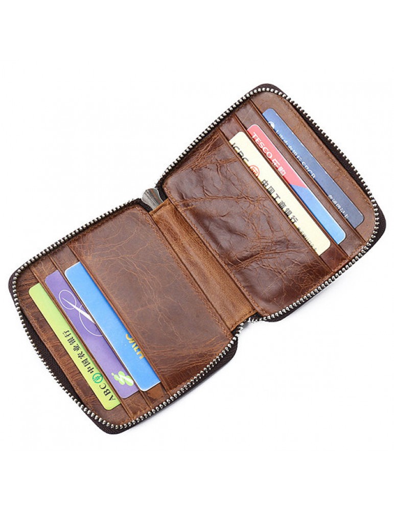 Men's Wallets - Genuine Leather Casual Vintage Bifold Wallet 12 Card Slots Card Pack For Men
