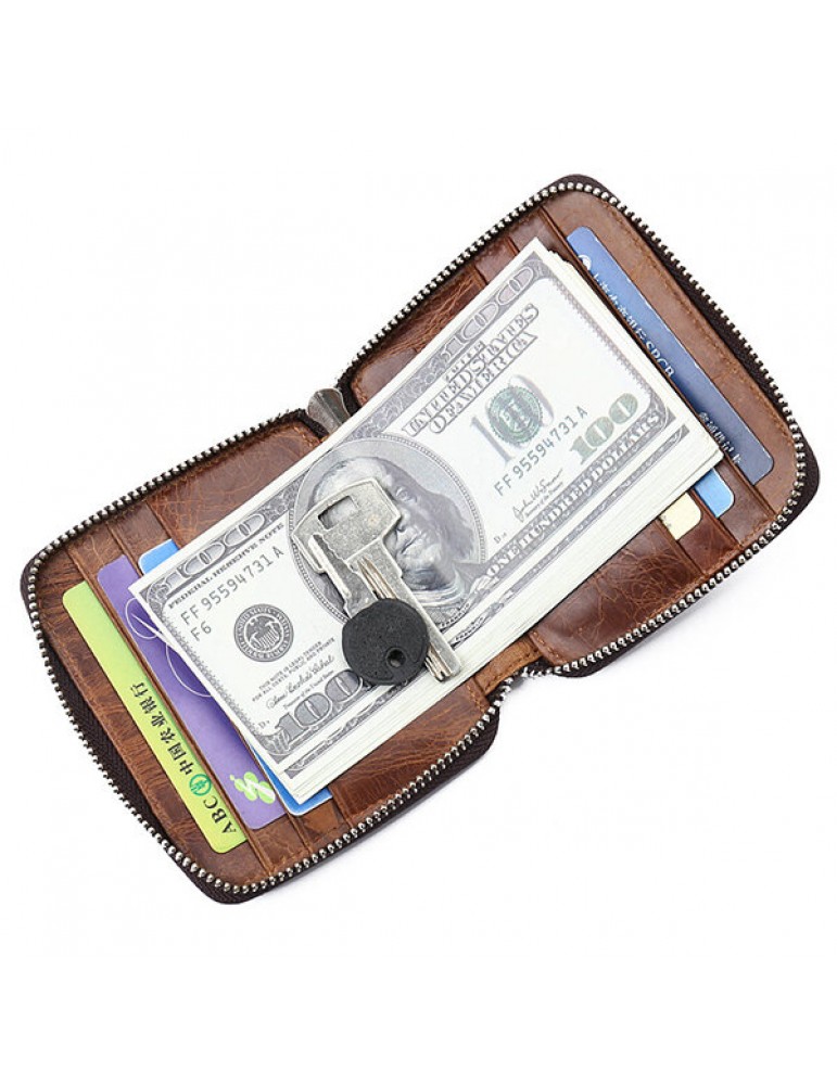 Men's Wallets - Genuine Leather Casual Vintage Bifold Wallet 12 Card Slots Card Pack For Men