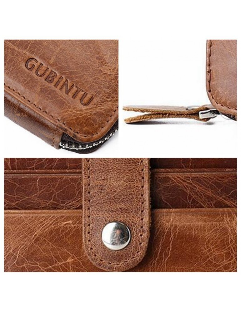 Men's Wallets - Genuine Leather Casual Vintage Bifold Wallet 12 Card Slots Card Pack For Men
