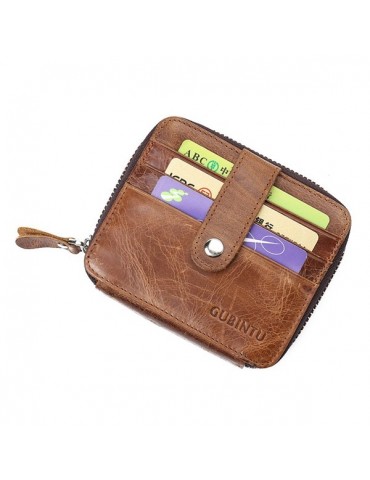 Genuine Leather Casual Vintage Bifold Wallet 12 Card Slots Card Pack For Men