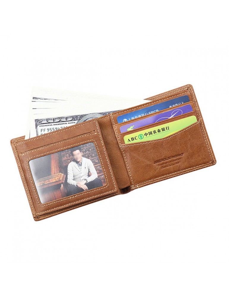 Men's Wallets - Genuine Leather Wallet Vintage Casual 6 Card Slots Card Pack For Men
