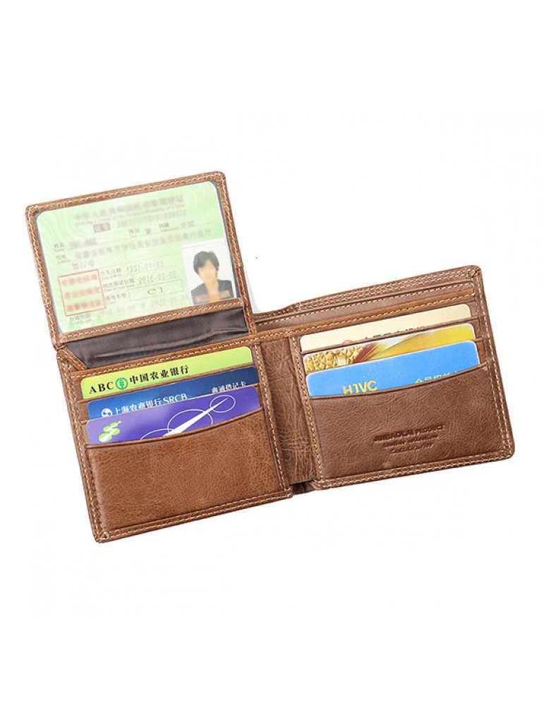 Men's Wallets - Genuine Leather Wallet Vintage Casual 6 Card Slots Card Pack For Men