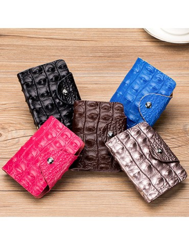 Men Vintage Genuine Leather Alligator Pattern Multi-slot Card Holder Wallet