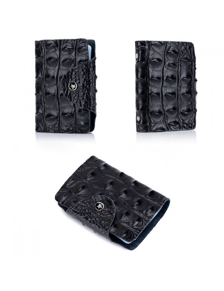 Men's Wallets - Men Vintage Genuine Leather Alligator Pattern Multi-slot Card Holder Wallet