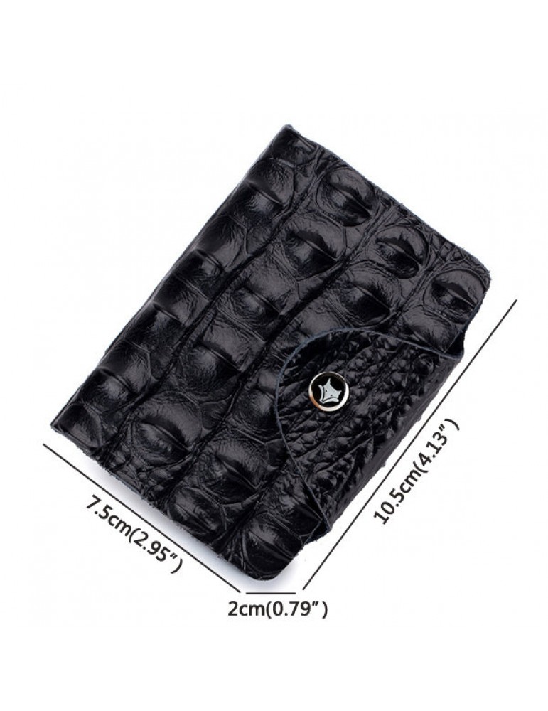 Men's Wallets - Men Vintage Genuine Leather Alligator Pattern Multi-slot Card Holder Wallet