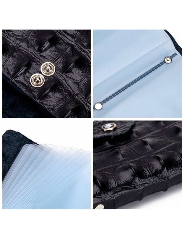 Men's Wallets - Men Vintage Genuine Leather Alligator Pattern Multi-slot Card Holder Wallet
