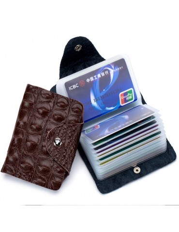 Men Vintage Genuine Leather Alligator Pattern Multi-slot Card Holder Wallet