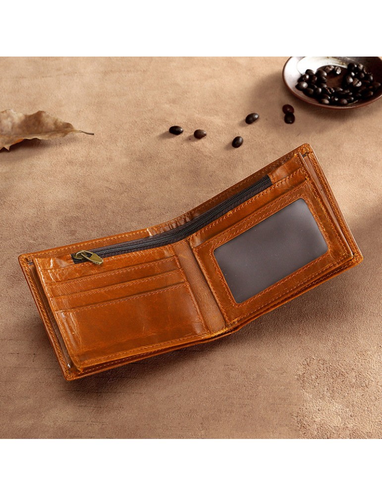 RFID Antimagnetic Vintage Multi-functional Genuine Leather Wallet For Men