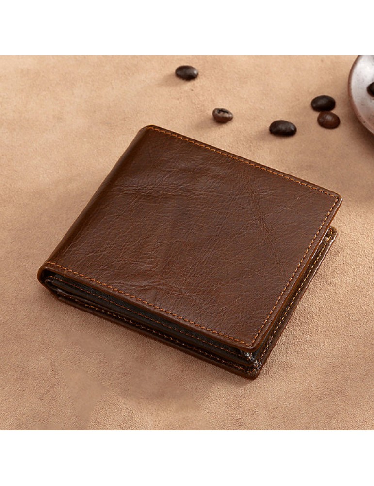 RFID Antimagnetic Vintage Multi-functional Genuine Leather Wallet For Men