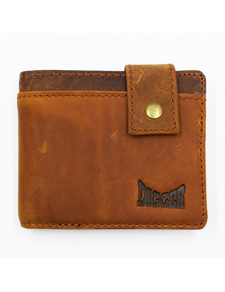 Men's Wallets - Vintage Genuine Leather 11 Card Slots Trifold Short Wallet For Men