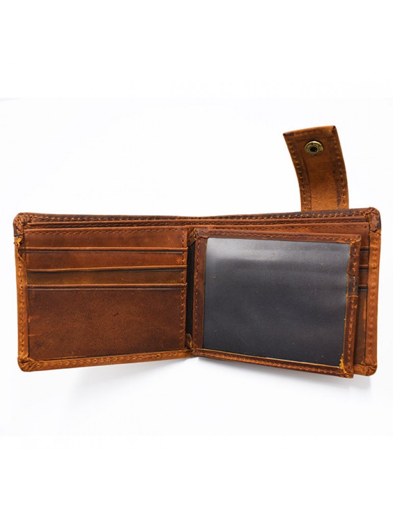 Men's Wallets - Vintage Genuine Leather 11 Card Slots Trifold Short Wallet For Men