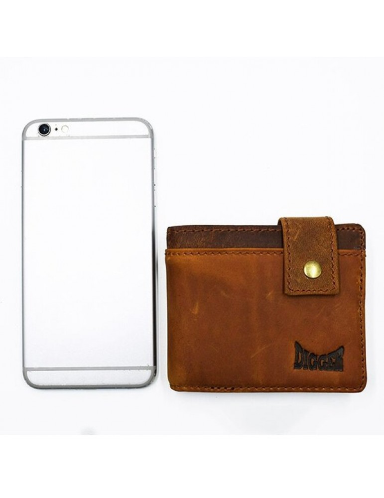 Men's Wallets - Vintage Genuine Leather 11 Card Slots Trifold Short Wallet For Men