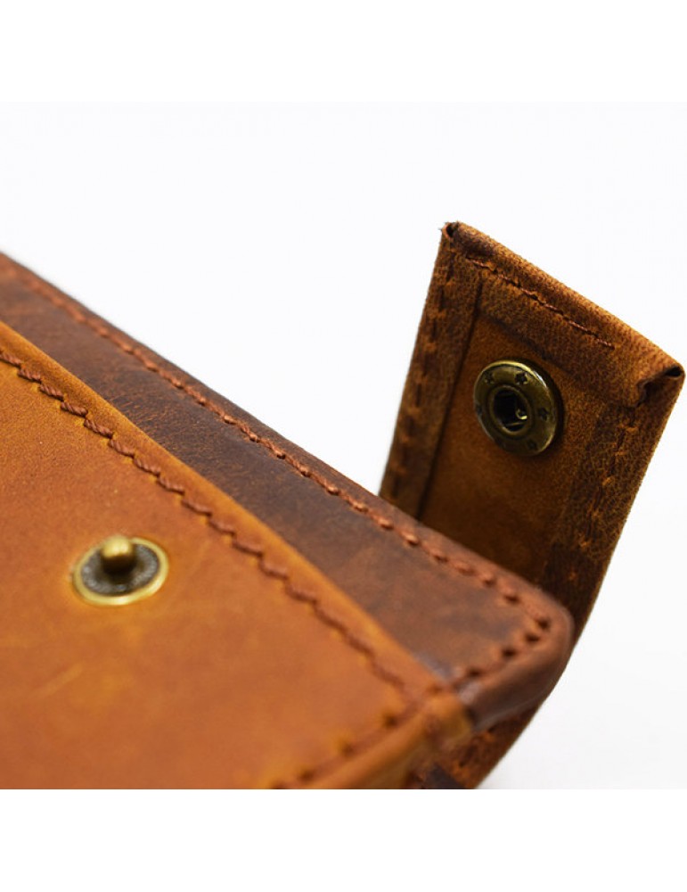 Men's Wallets - Vintage Genuine Leather 11 Card Slots Trifold Short Wallet For Men