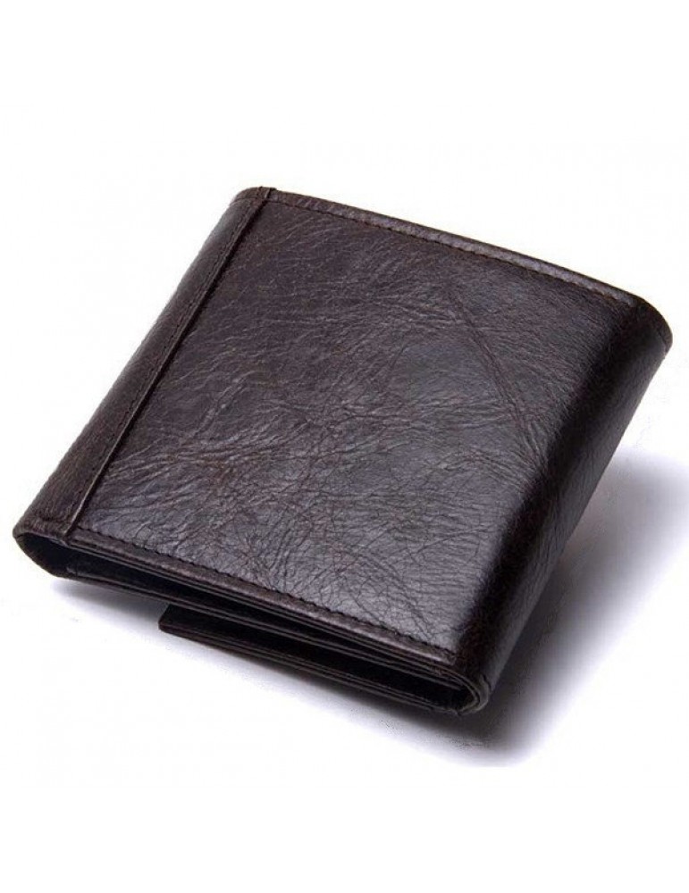 Men's Wallets - Vintage Genuine Leather Cowboy Trifold Wallet For Men