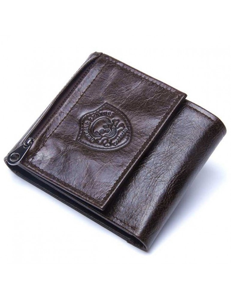 Men's Wallets - Vintage Genuine Leather Cowboy Trifold Wallet For Men