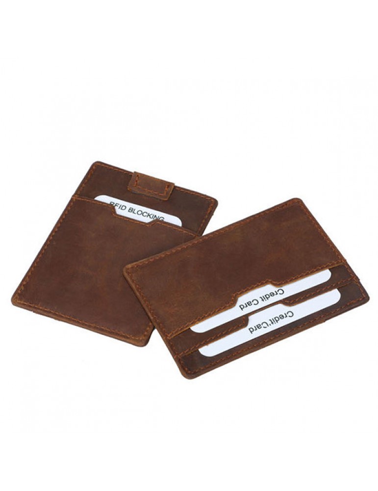 Men's Wallets - Vintage Genuine Leather RFID Antimagnetic Wallet Cold Holder