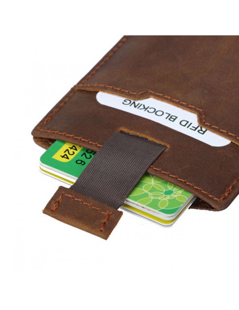 Men's Wallets - Vintage Genuine Leather RFID Antimagnetic Wallet Cold Holder