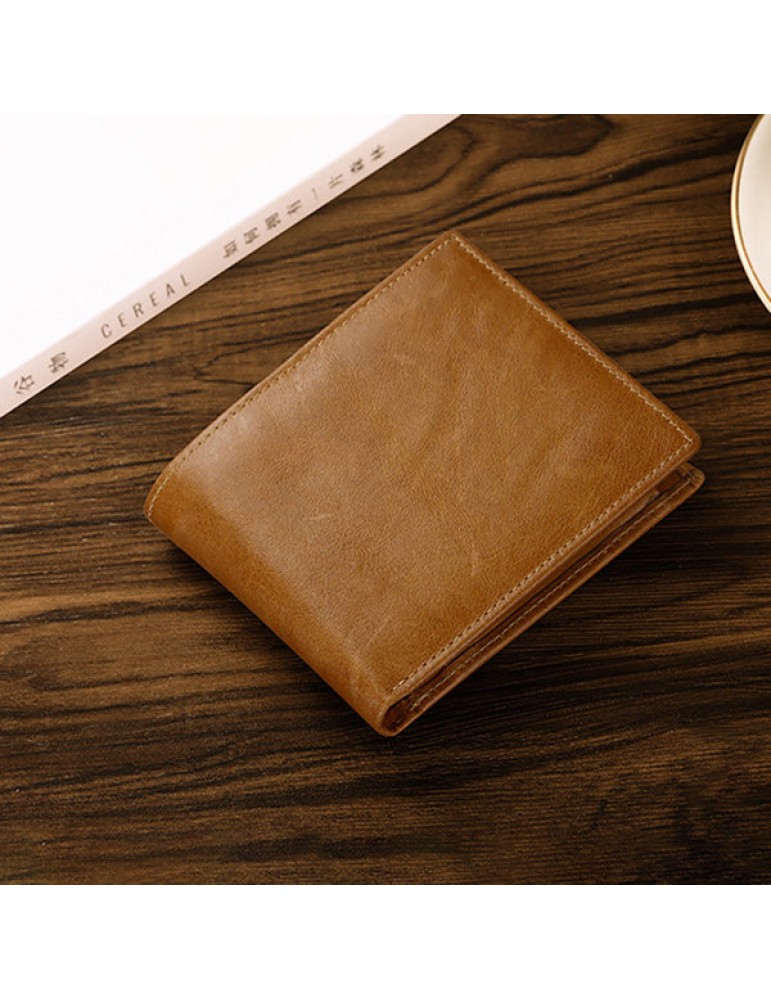 Men's Wallets - Vintage RFID Antimagnetic Genuine Leather Multi-functional Trifold Wallet For Men