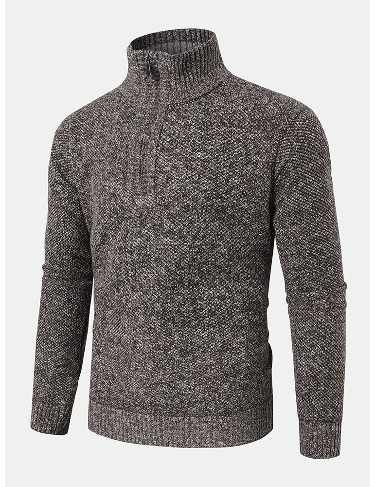 Sweaters - Mens Knitted Warm Vintage High Neck Long Sleeve Sweaters