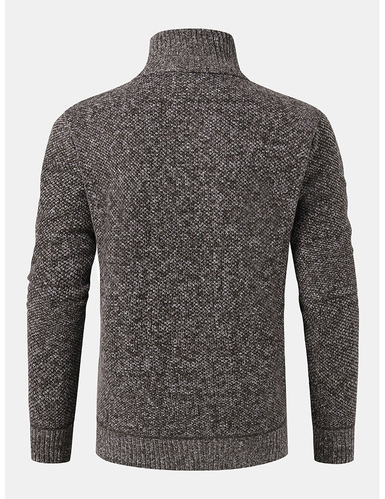 Sweaters - Mens Knitted Warm Vintage High Neck Long Sleeve Sweaters