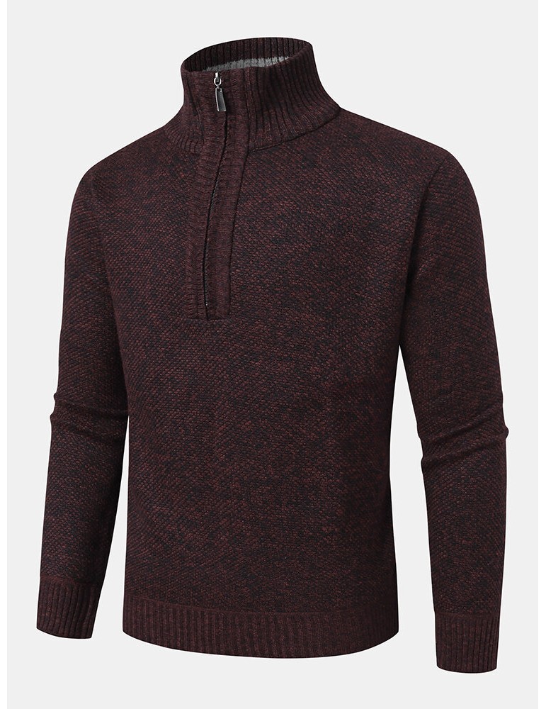 Sweaters - Mens Knitted Warm Vintage High Neck Long Sleeve Sweaters