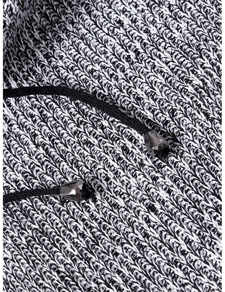 Sweaters - Mens Letter Pattern Half Zip Vintage Knitted Drawstring Sweater Hoodies