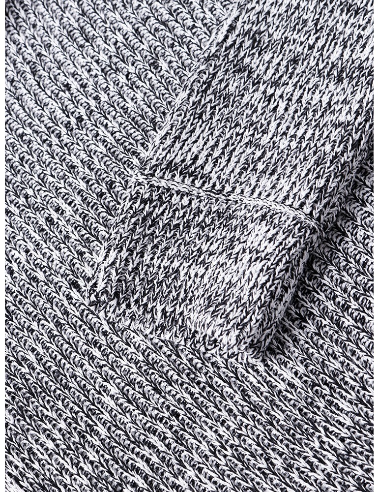 Sweaters - Mens Letter Pattern Half Zip Vintage Knitted Drawstring Sweater Hoodies
