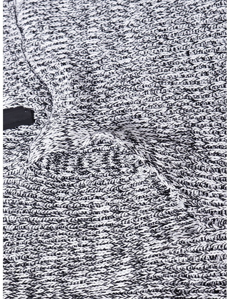 Sweaters - Mens Letter Pattern Half Zip Vintage Knitted Drawstring Sweater Hoodies