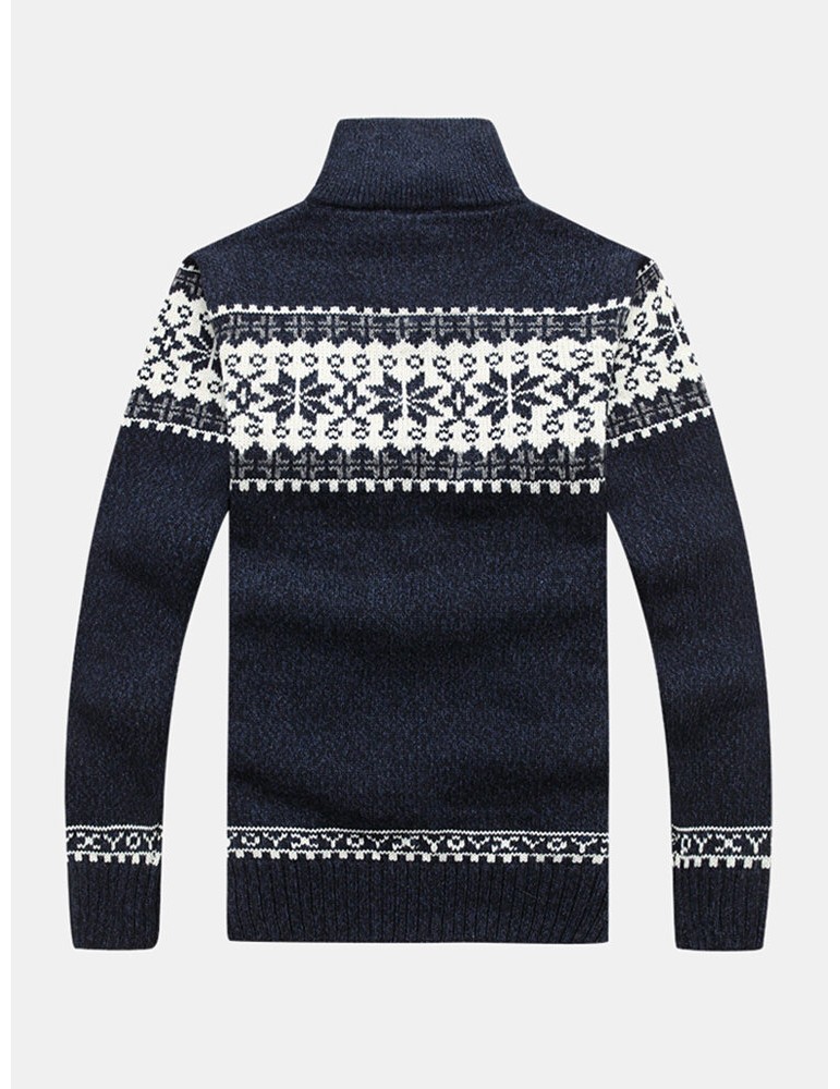 Sweaters - Mens Tribal Print Long Sleeve Vintage Long Sleeve Knitting Sweater Jacket