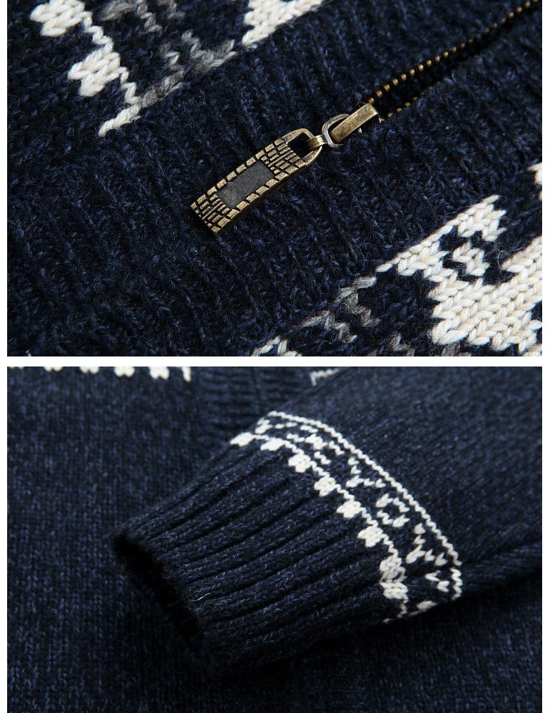 Sweaters - Mens Tribal Print Long Sleeve Vintage Long Sleeve Knitting Sweater Jacket